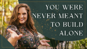 Mellissa Seaman standing outdoors in a garden setting with her hand extended toward the viewer beneath the title “The Spiritual Intelligence Behind Powerful Leadership.” The image features deep green and gold tones with an elegant, grounded aesthetic promoting the Channel Your Genius podcast.